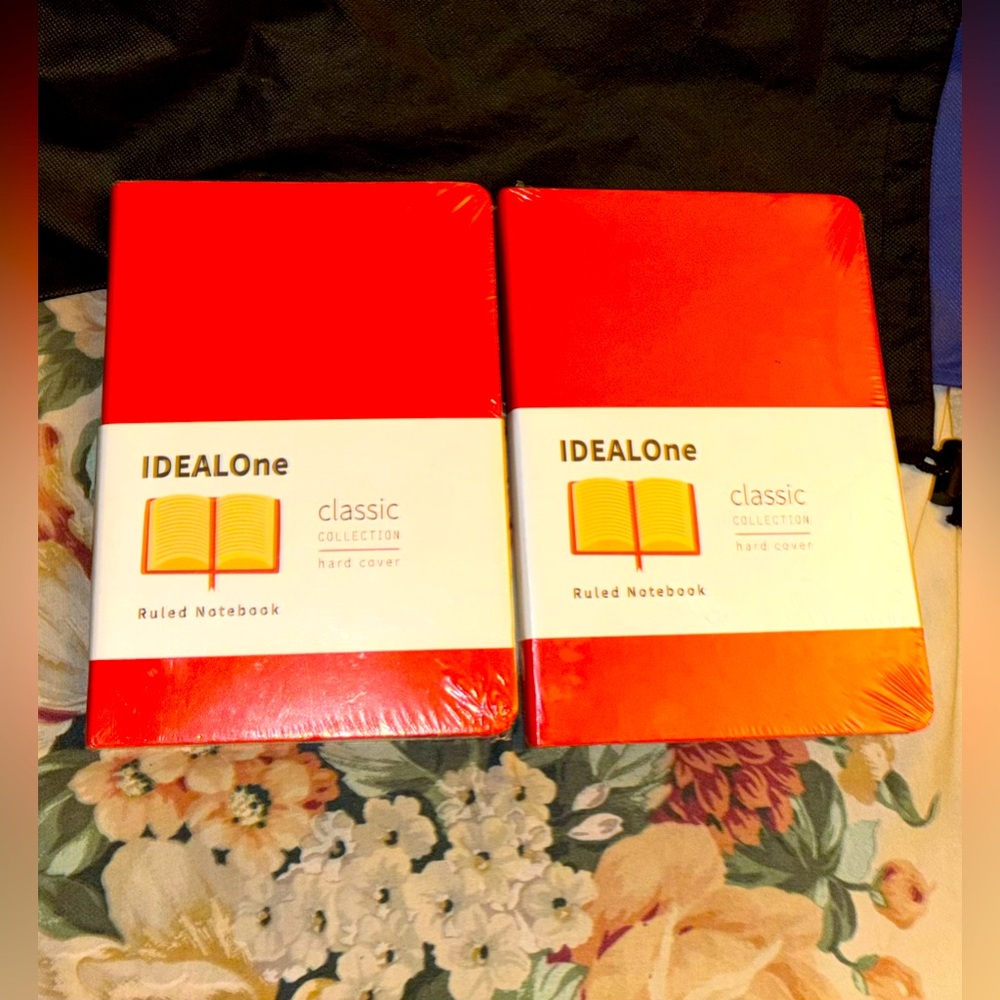 Two (2) IDEALOne Journal Notebooks Lined Classic Collection Hardcover-Red